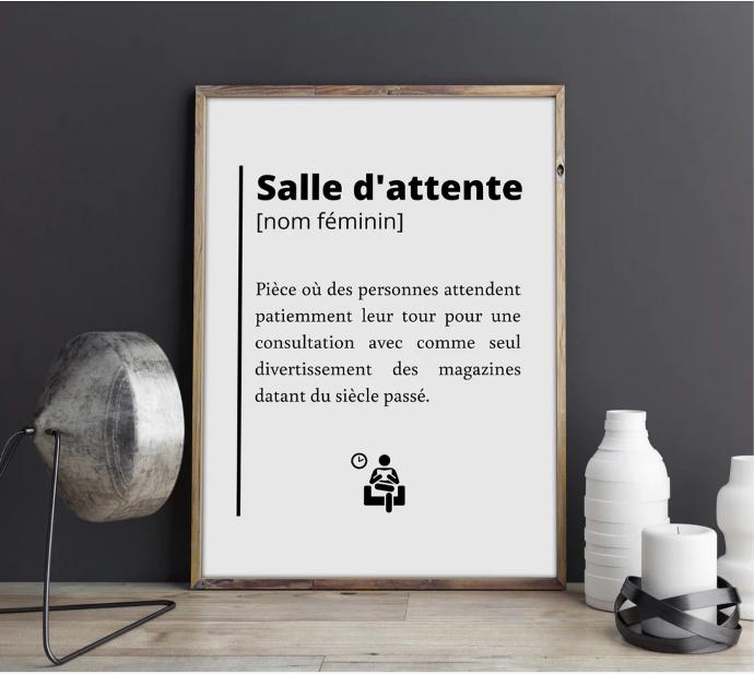 Affiche humoristique salle d'attente